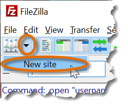 FileZilla Select Site