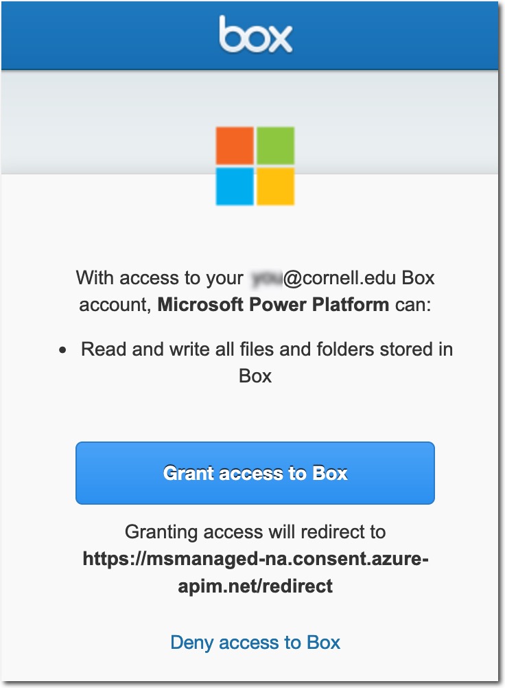 The blue Grant Access button is near the center of this dialog popup