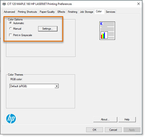 Set Your Printer for Color or Black and White Printing | IT@Cornell