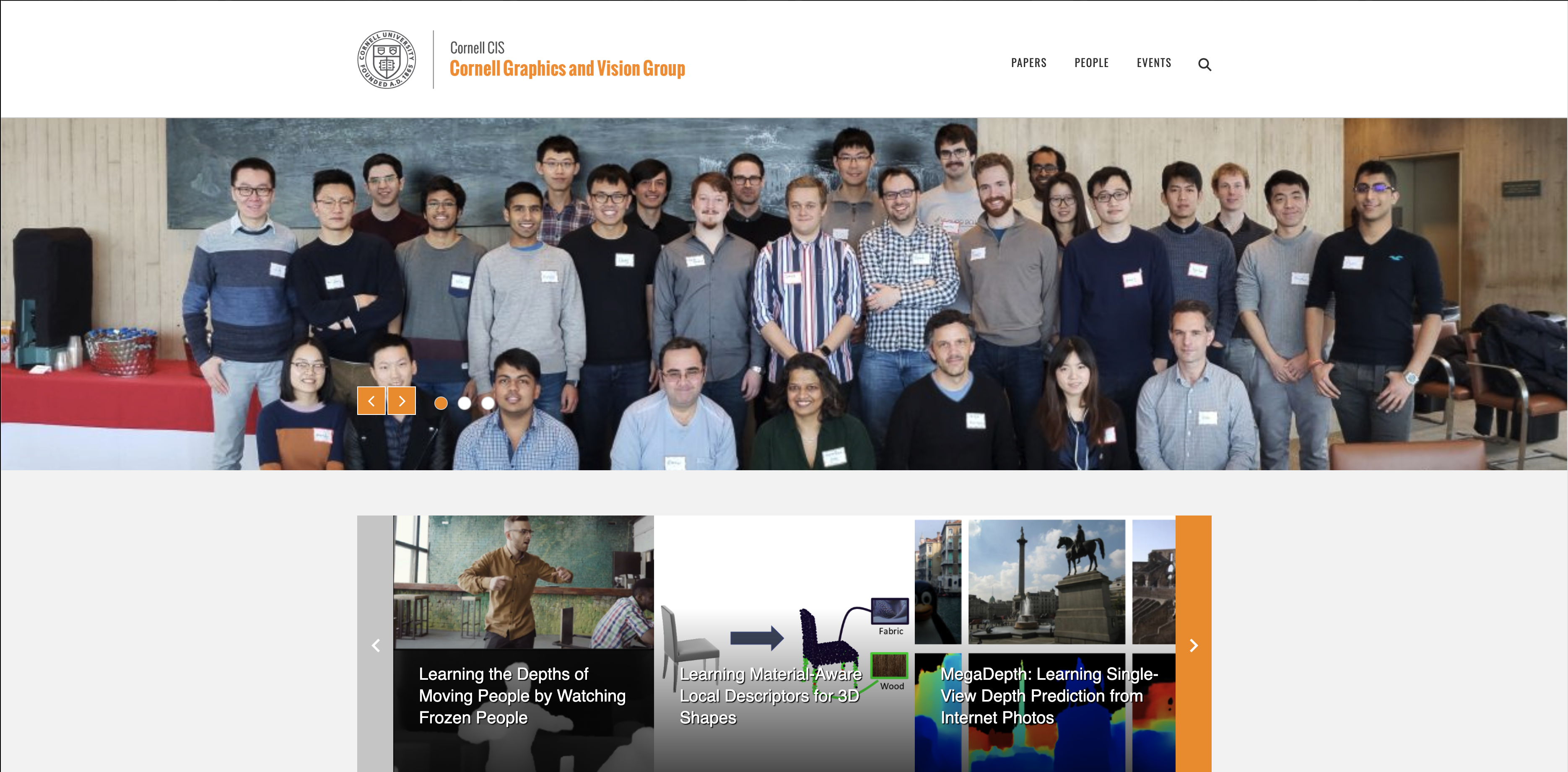 Cornell Graphics and Vision Group website