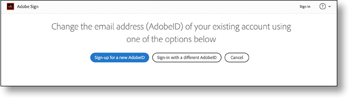 Illustration of two options for changing email address.
