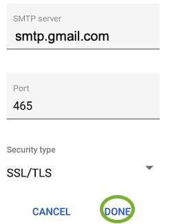 SMTP settings for G Suite: smtp.gmail.com Requires SSL: Yes Requires TLS: Yes (if available) Requires Authentication: Yes Port for SSL: 465 Port for TLS/STARTTLS: 587