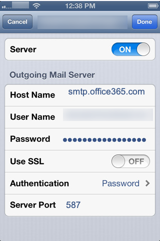 Set hostname to smtp.office365.com and server port to 587. 