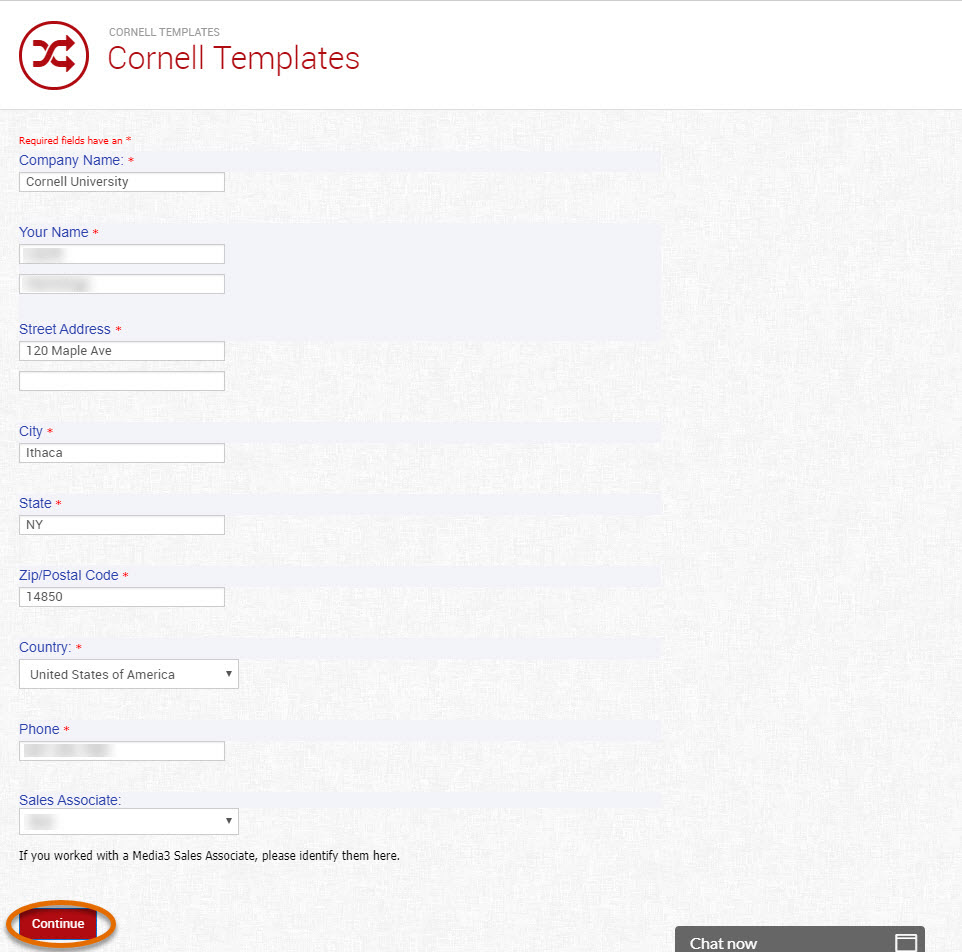 ​​​Picture of Media3's Cornell Template with Address and Phone Number confirmed
