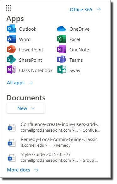 Work with the Office 365 App Launcher | IT@Cornell