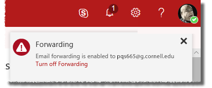 Email Known Issue: Persistent Forwarding Alert | IT@Cornell