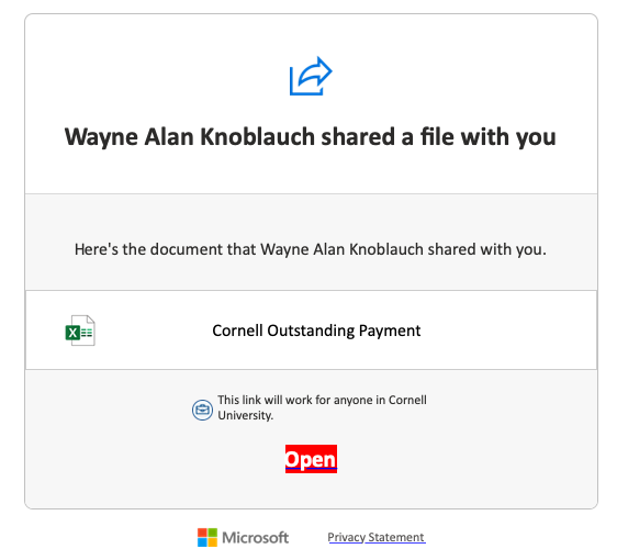 Wayne shared "Cornell Outstanding Payment" with you.