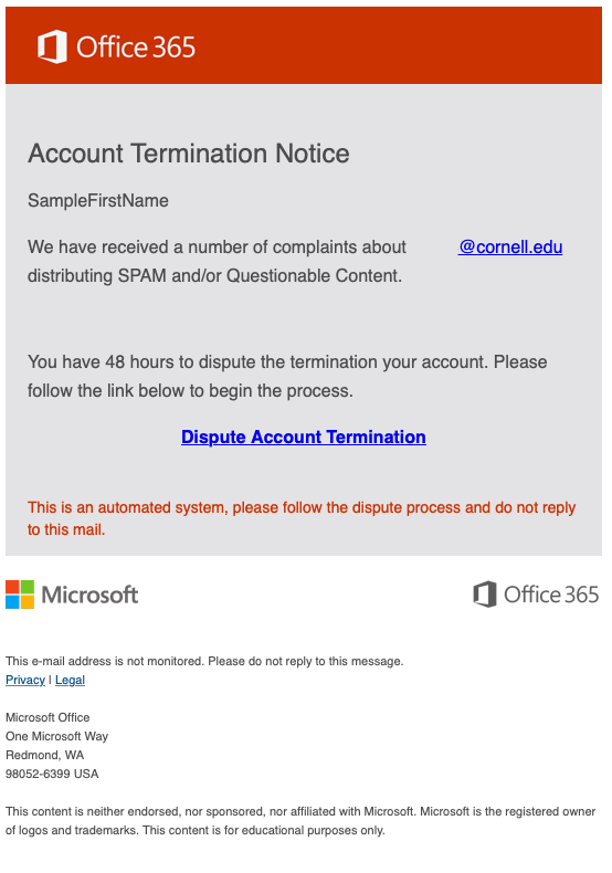 URGENT: Account Termination Notice