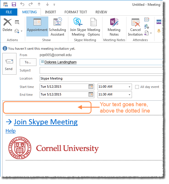 schedule a skype meeting