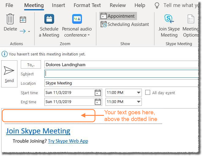skype meeting invite