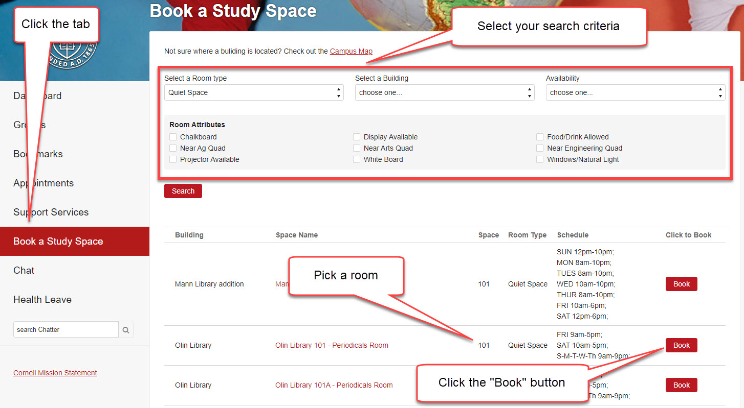Book A Study Space It Cornell
