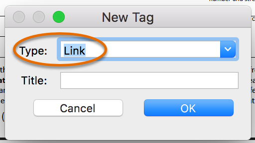 Create a new link tag