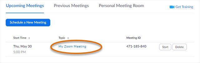 change zoom meeting id