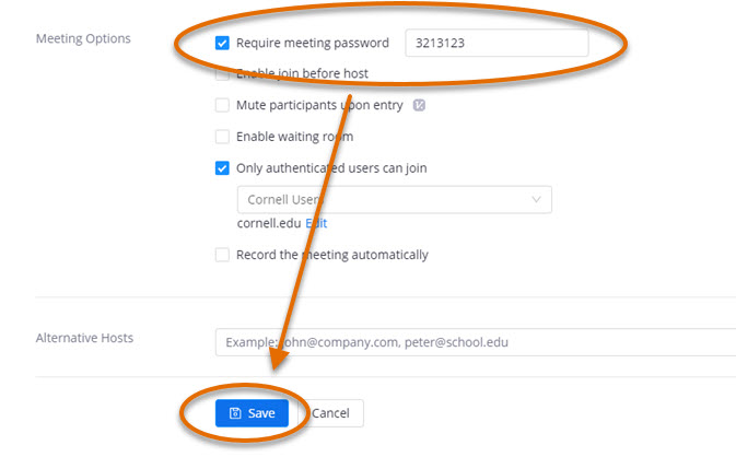 zoom new password requirement when entering meeting id