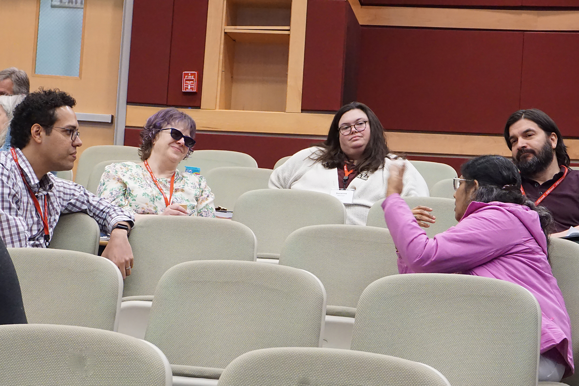 an active small group discussion during a breakout session