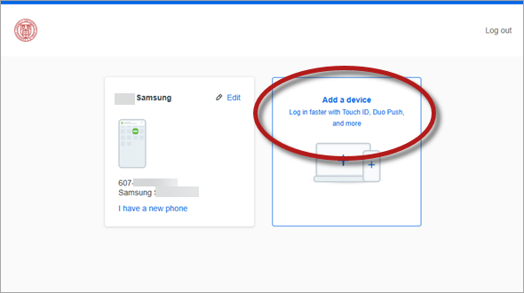 Duo device management showing Add Device panel