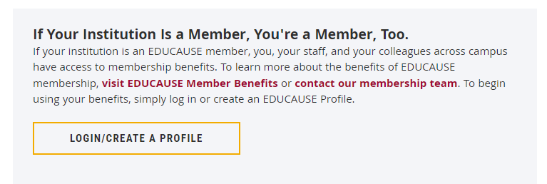 Create a Cornell-associated member profile for EDUCAUSE