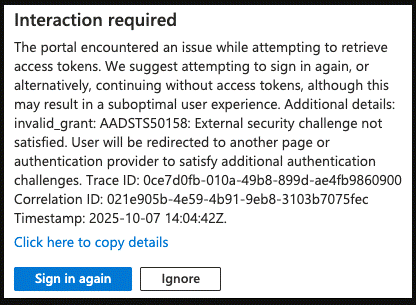 Interaction required error.