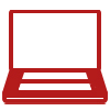 Line art depicting a laptop.