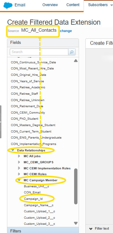 screenshot illustrating where to find the Campaign ID field in Marketing Cloud