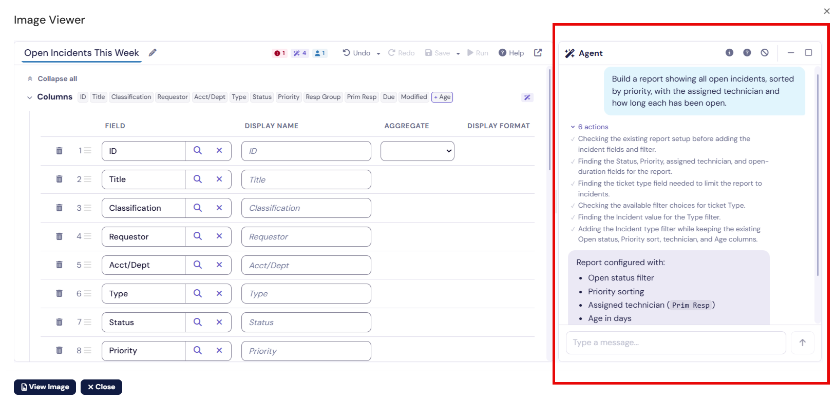 Report Builder Agent in TDX
