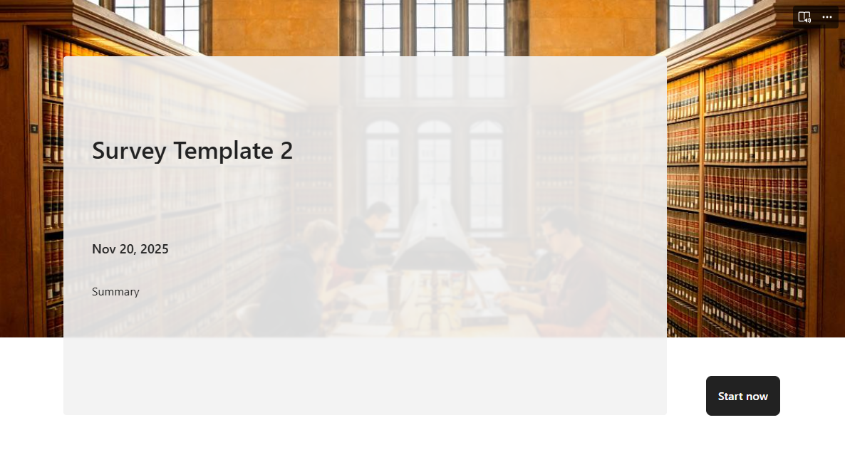 Microsoft Forms Template, library.