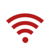 Line art depicting a wi-fi signal.