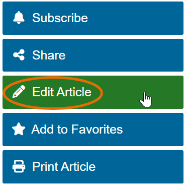 TDX article menu with "Edit Article" circled.