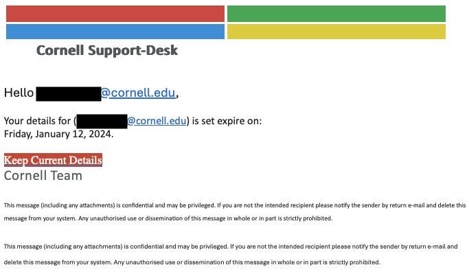 A fake Microsoft-branded notification from "Cornell Support-Desk"