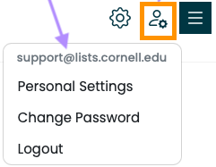 personal settings menu dropdown when window is narrow.