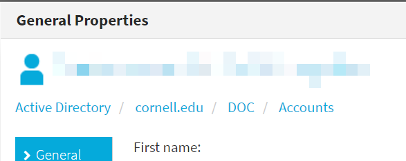 Primary DoC account properties