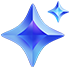 Blue "double star" sparkle icon with light blue and purple beveled highlights