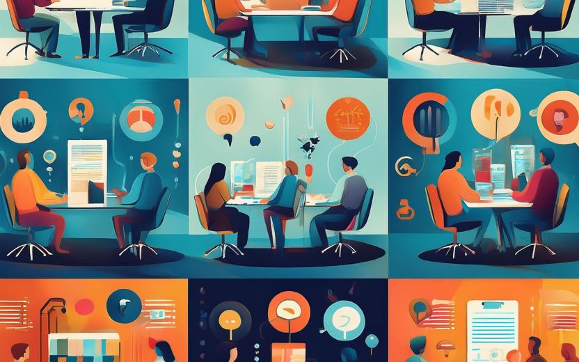 Adobe Firefly generated grid of multiple focus groups