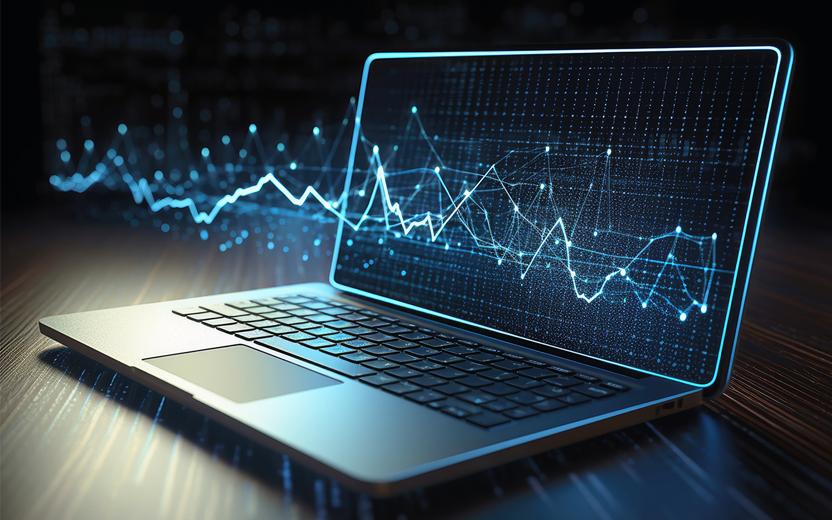 Laptop with Graphs