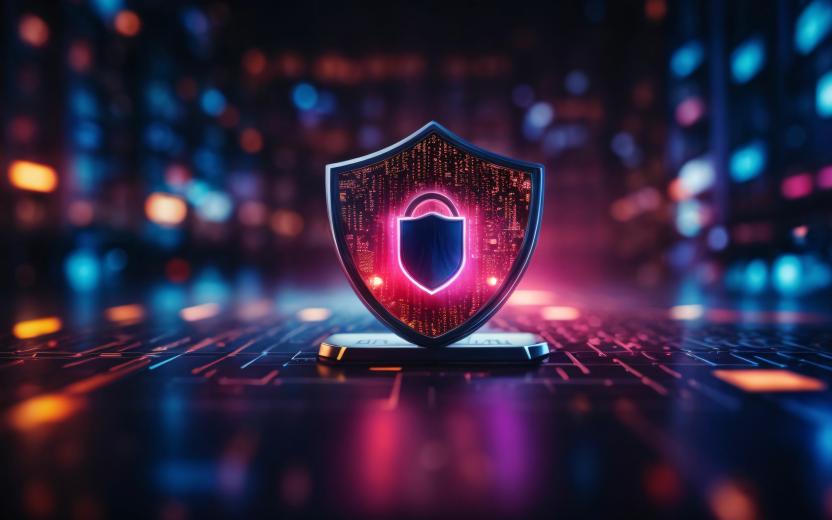 Shield with a lock on it.