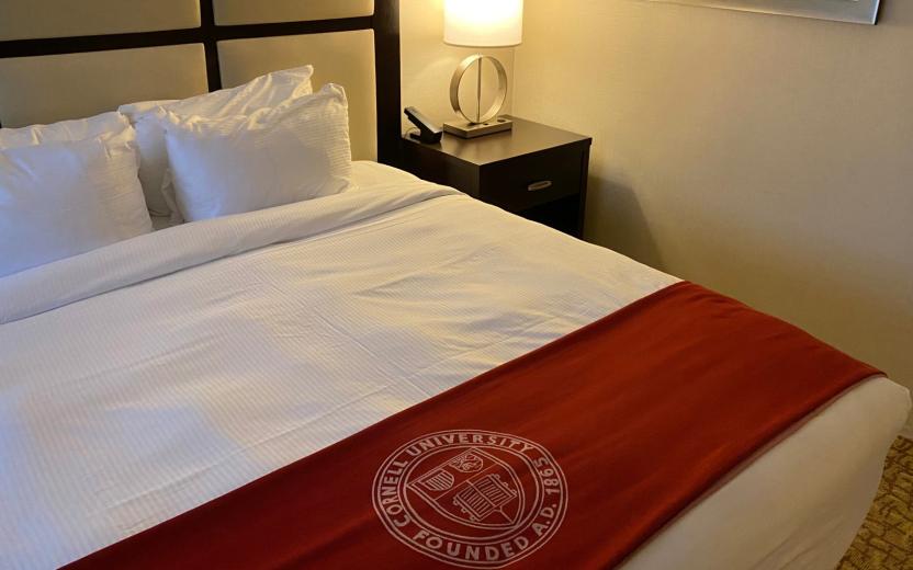 In the Statler Hotel, a guest room features a new in-house phone.