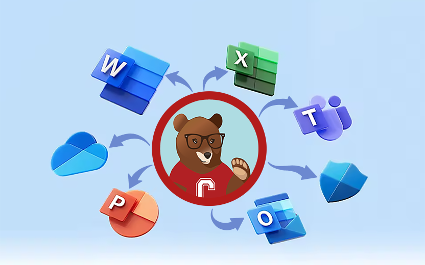 Ivy Chatbot with Microsoft apps logos