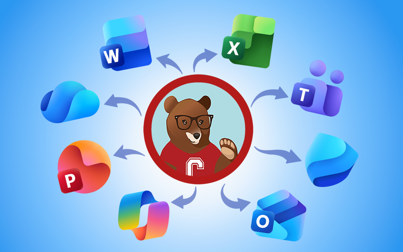 Ivy Chatbot with Microsoft apps logos