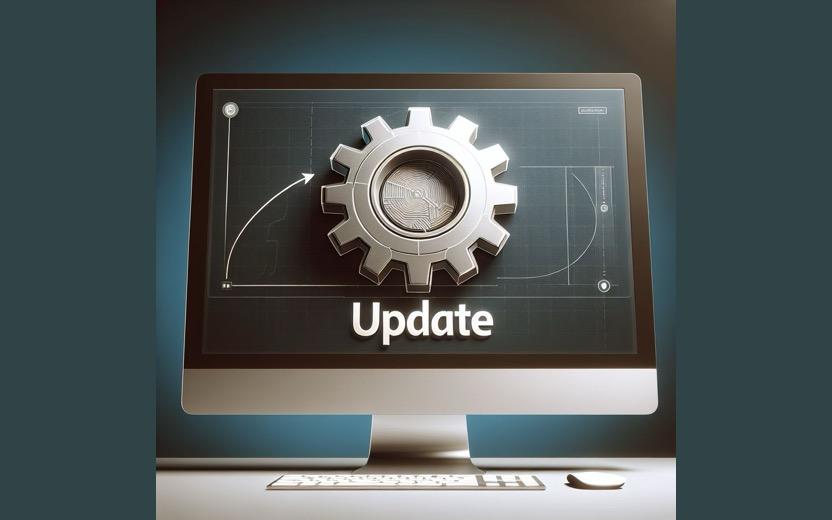 A computer screen with gear icon generated by copilot