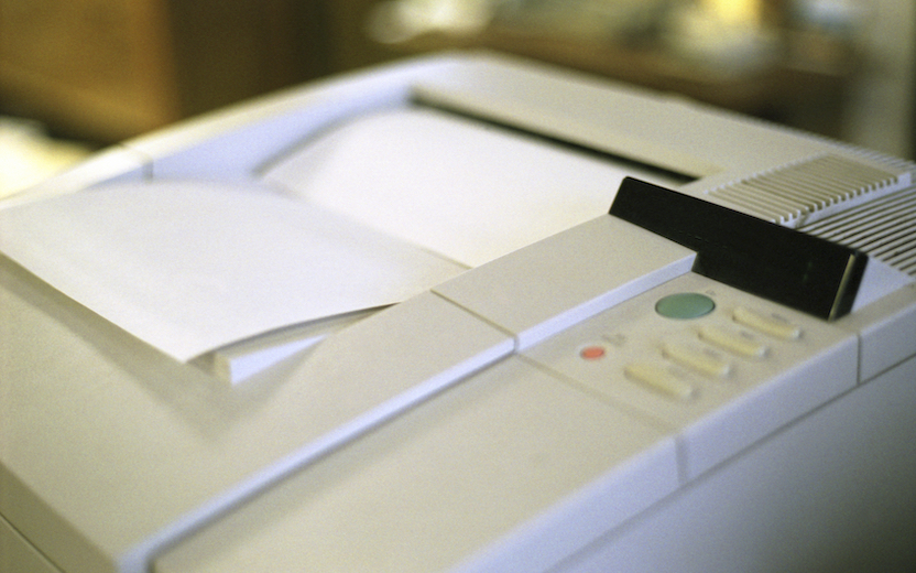 Printer printing a document