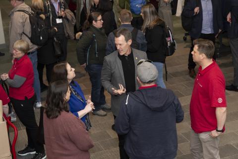 Ithaca CIO Ben Maddox in conversation with attendees