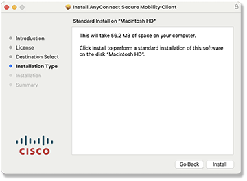 Cisco Install AnyConnect Panel