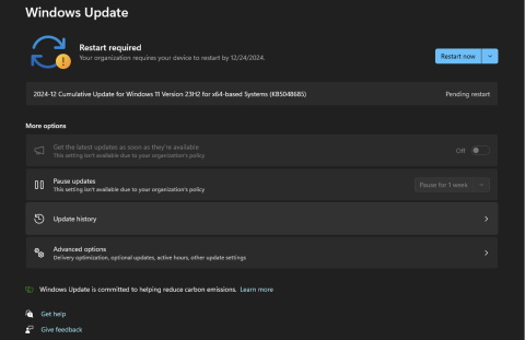 window showing updating options