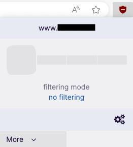 A screenshot of the uBlock Origin Lite browser extension showing a gray slider.