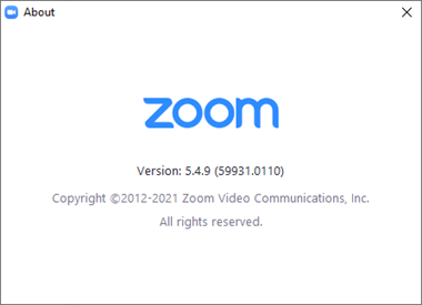 Current Zoom Version  