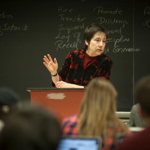 Risa Lieberwitz teaching a class