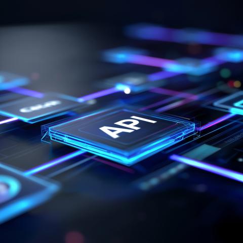 A graphic representation of connected software development tools like API