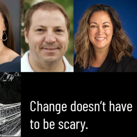 collage of speaker head shots for panel on organizational change management