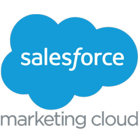 Marketing cloud logo - blue cloud with salesforce above marketing cloud name