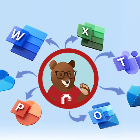 Ivy Chatbot with Microsoft apps logos